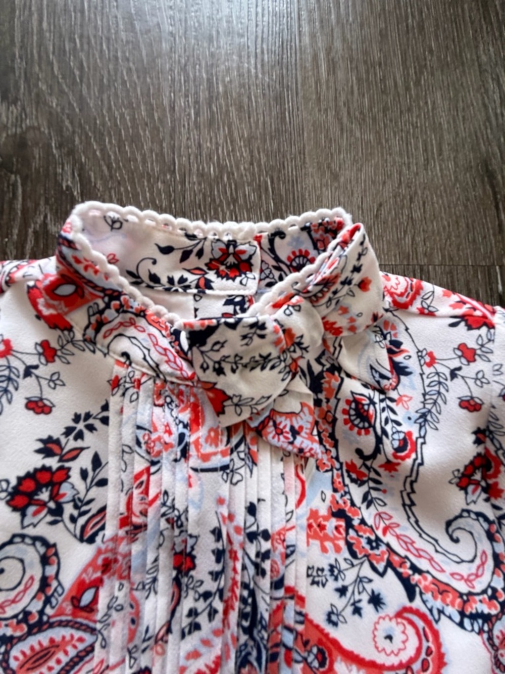 Janie and Jack Red & White Paisley Short Sleeve Ruffle Dress - Picture 2 of 5